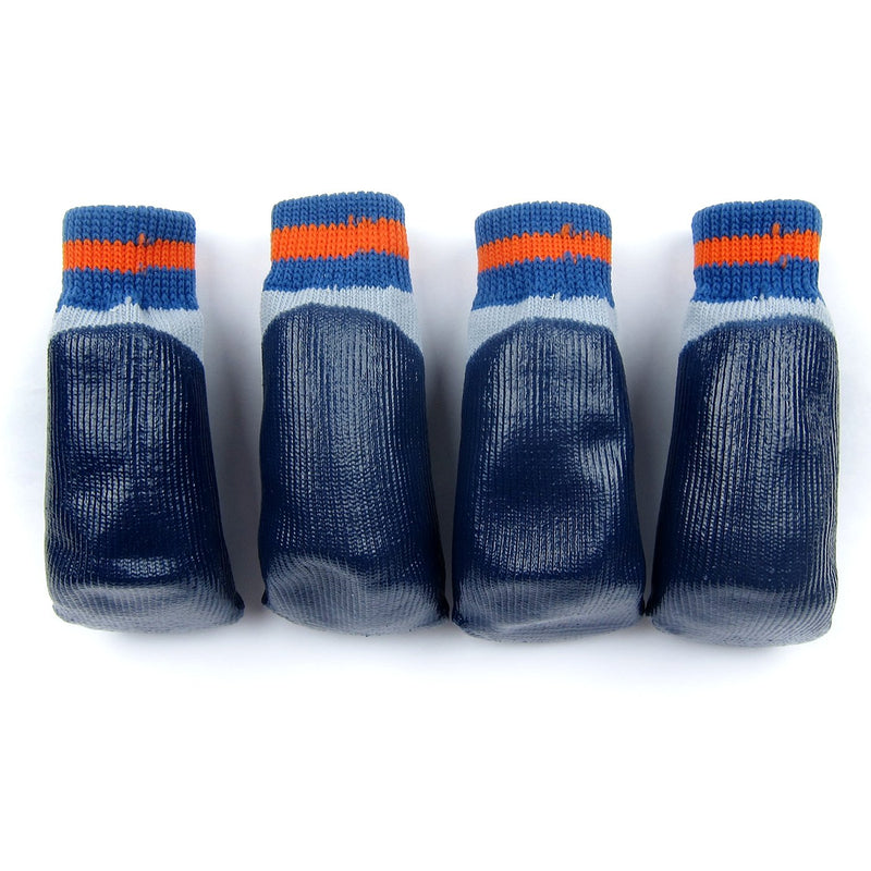 Alfie Pet - Terry Set of 4 Rubber Dipped Dog Paw Protection Socks XX-Small Navy - PawsPlanet Australia