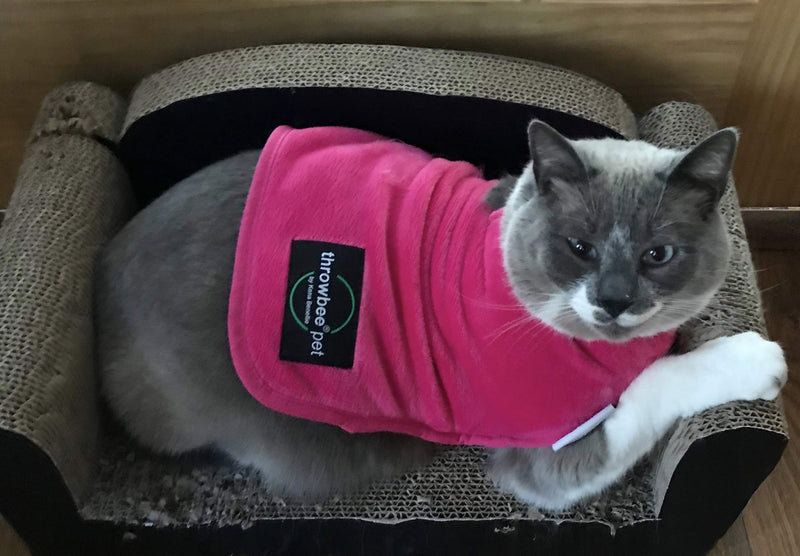 throwbee pet Poncho Original - Pink - Blanket Dog Sweater Coat Jacket Vest Cat Raincoat Outerwear Large - PawsPlanet Australia