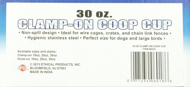 [Australia] - Ethical Pet Ethical Stainless Steel Coop Cup, 30-Ounce Small - 