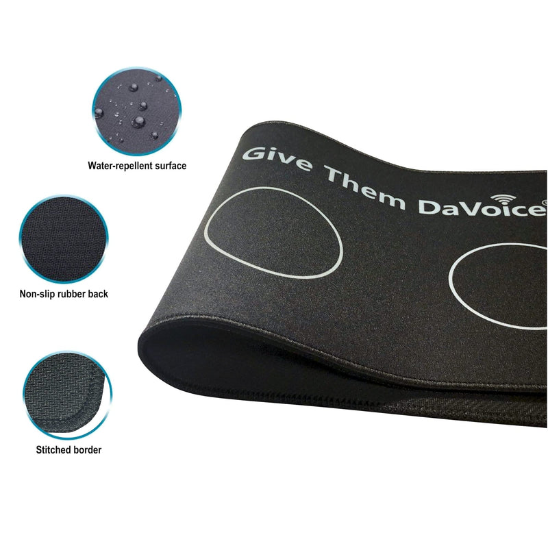 DaVoice Dog Button Mat (4 Button Placements) for Dog Communication Buttons, Dog Buttons for Communication Board, Dog Speaking Word Training Talking Button Pad (Buttons and Attachments Not Included) - PawsPlanet Australia