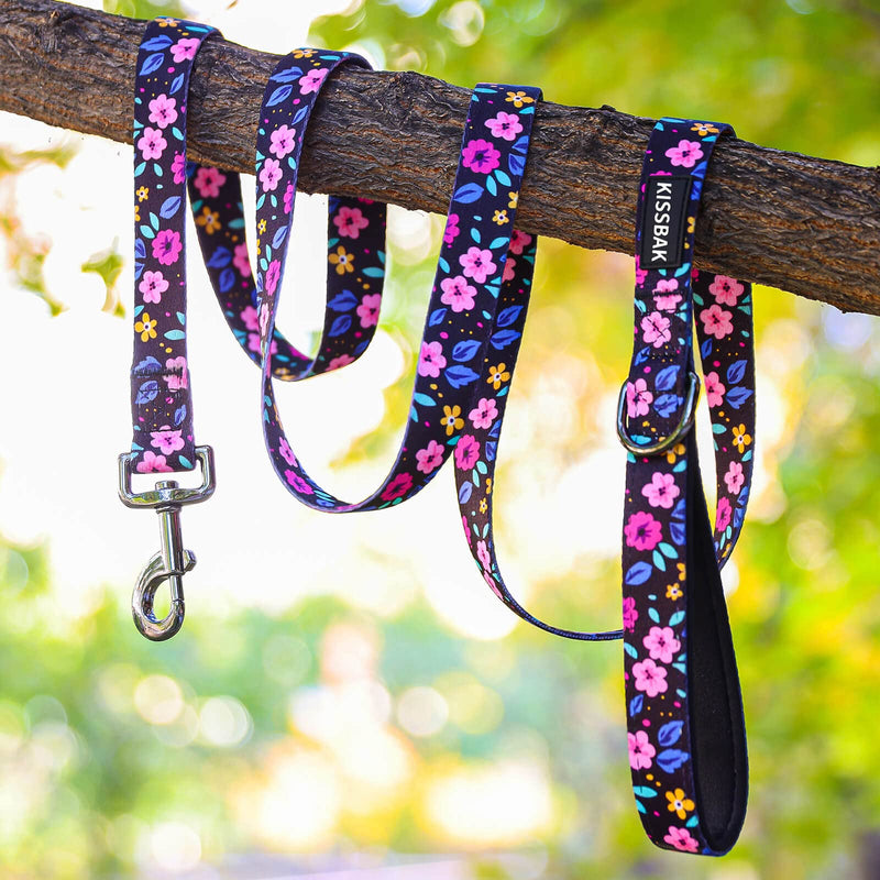 KISSBAK Dog Leash for Small-Medium-Large Dogs - Comfortable Padded Handles,Premium Floral Sunflower Dog Training Leash,Walking Lead for Dogs (Floral, Large (1 Inch x 6 Feet)) Large (1 Inch x 6 Feet) - PawsPlanet Australia