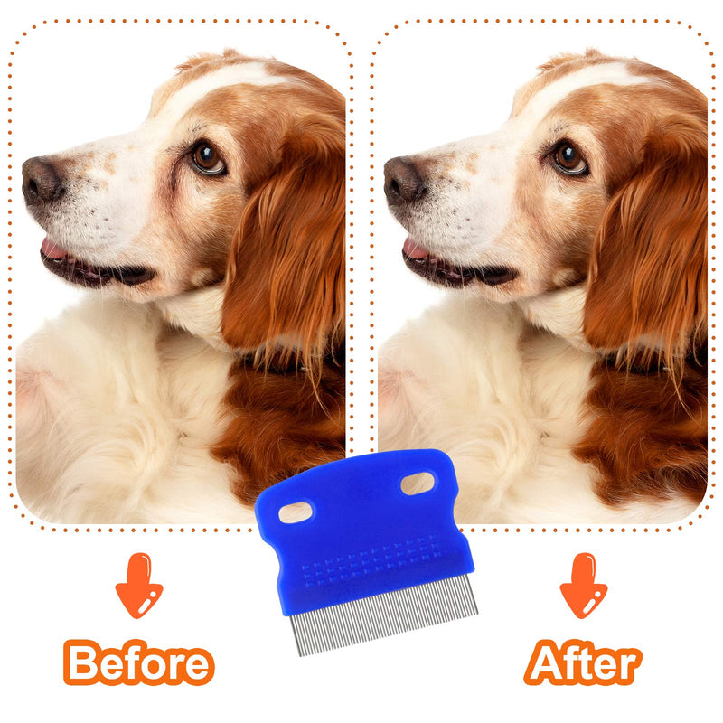 GUBCUB Pets Grooming Comb Kit for Small Dogs Puppies, Tear Stain Remover Comb, 2-in-1 Dog Combs with Round Teeth to Remove Knots Crust Mucus - PawsPlanet Australia