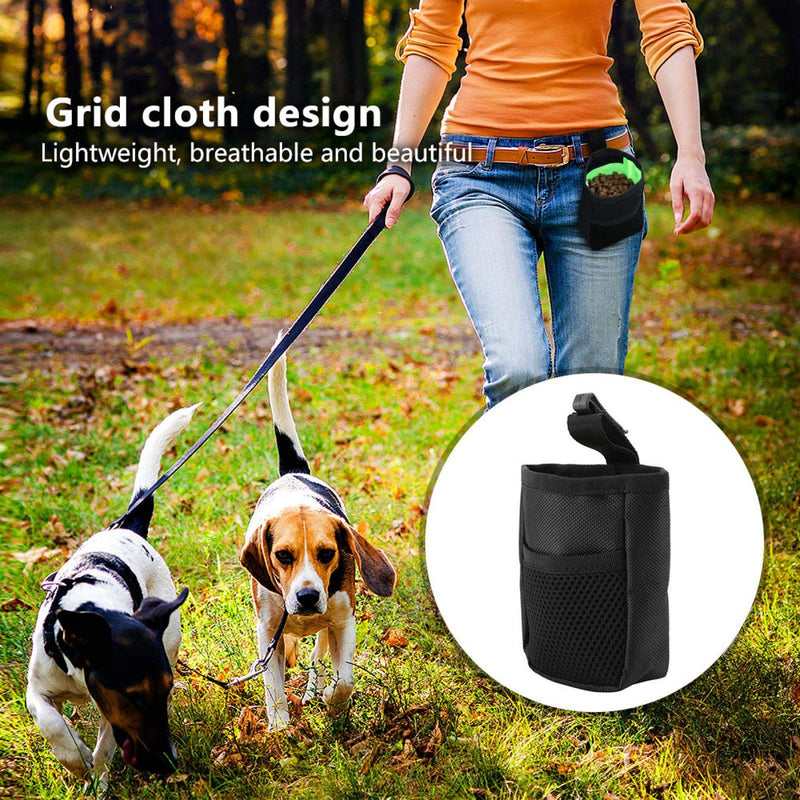 Pet Food Treat Pouch, Multifunctional Portable Bag Snack Waist Pouch for Dog Obedience Training Supplies(Black) Black - PawsPlanet Australia