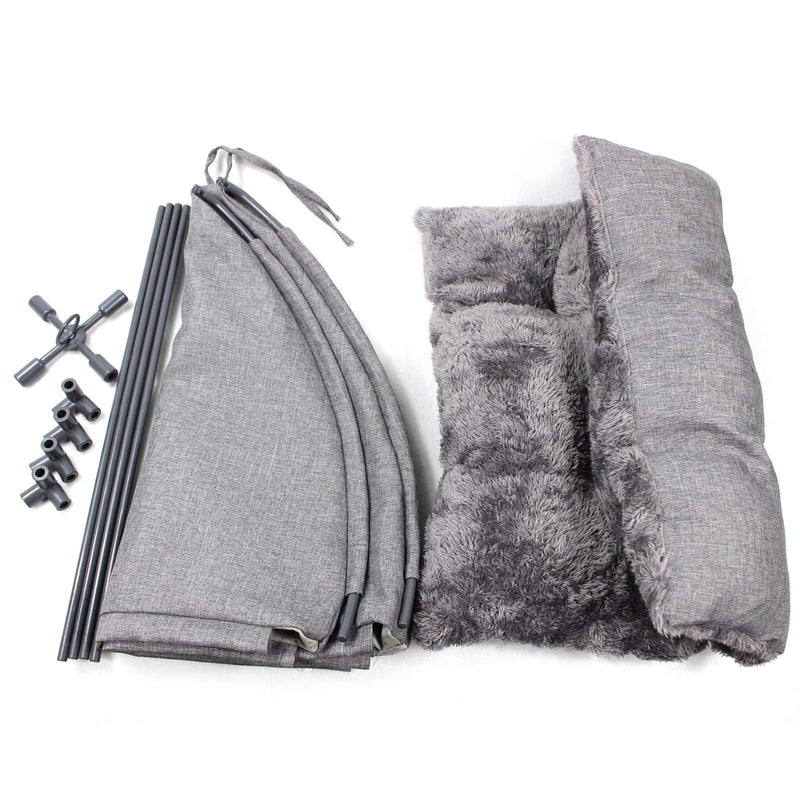 Winsterch Cat Bed Cave for Indoor Cats,Pet Tent Cave for Cats Small Dogs Kitten Bed with Removable Washable Cushion 18.5'' x 18.5'' x 15.8'' Grey - PawsPlanet Australia