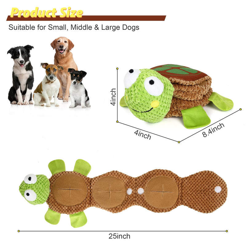 IOKHEIRA Interactive Dog Toy, Squeaky Dog Toy, Foraging Instinct Training Dog Toy Intelligence Stress Relief Boredom for Large Medium and Small Dogs Green Turtle - PawsPlanet Australia