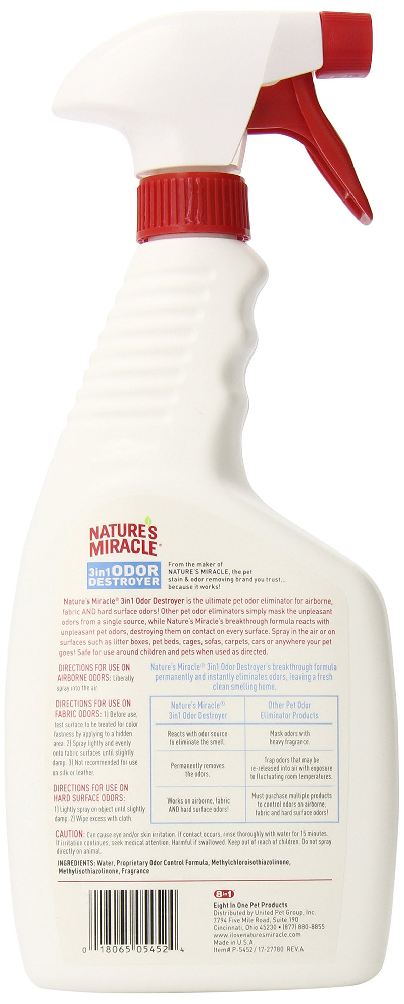 [Australia] - Nature's Miracle P-5452 3-in-1 Odor Destroyer, Fresh Linen Scent, 24-Ounce 