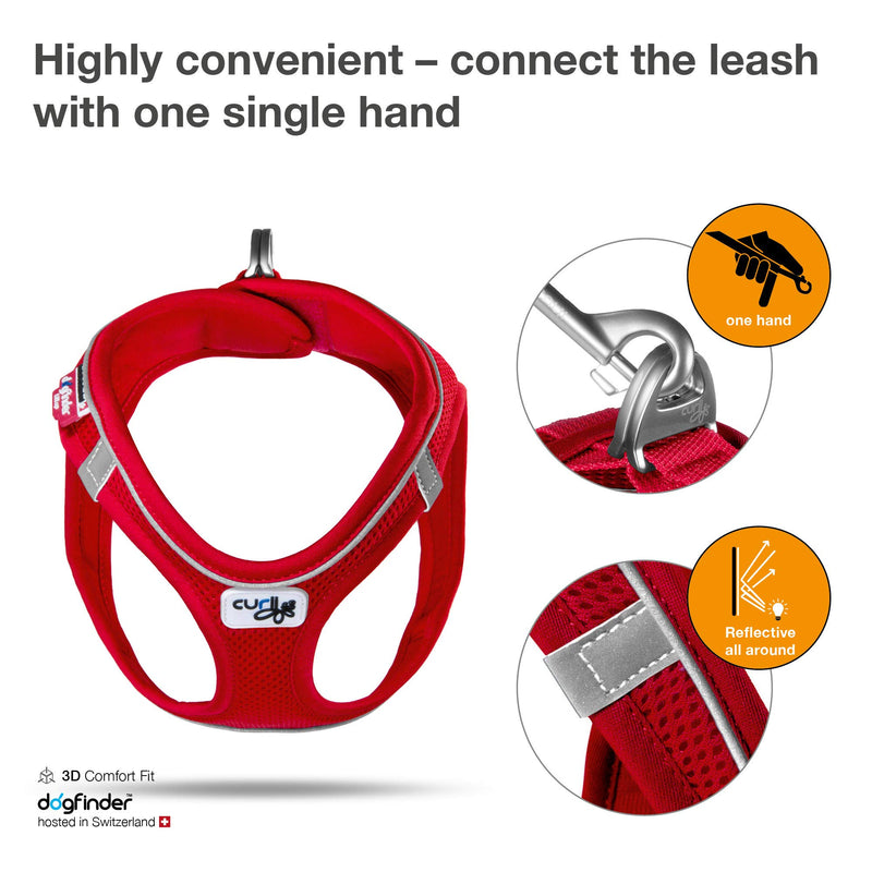 Curli Magnetic Vest Harness Air-Mesh Red S - PawsPlanet Australia