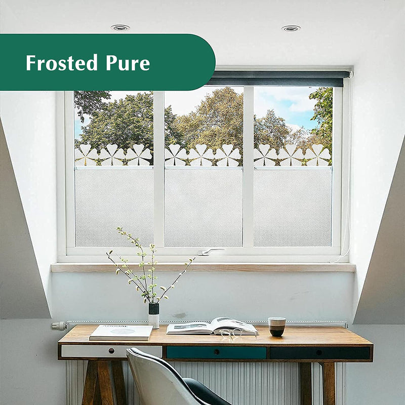 Coavas Privacy Window-Film Decorative Static Cling Glass Window Film Non Adhesive Window-Sticker for Office Home/Bathroom/ Livingroom /Kitchen 35.5x78.8 inch, Frosted White Frosted Pure 35.4 x 78.7 Inches - PawsPlanet Australia