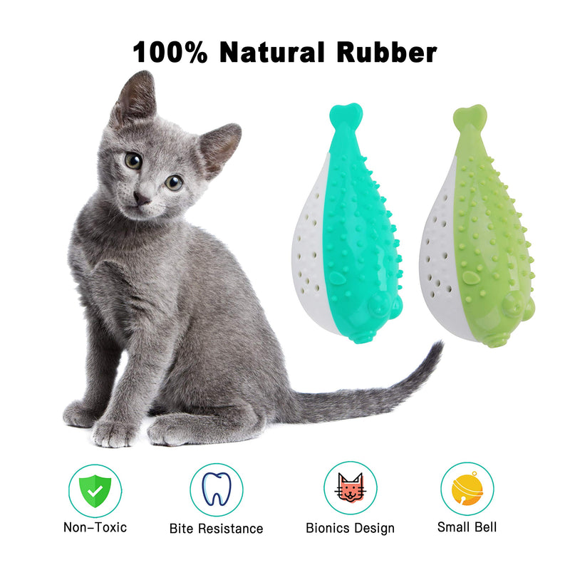 EKKONG Cat Catnip Toys, Interactive Cat Toys, Kitten Chew Toys for Teeth Cleaning Dental Care, Perfect for Biting, Kicking and Chewing (2 PCS) - PawsPlanet Australia