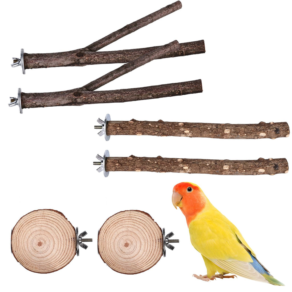 Pack of 6 natural perches for birds, perches for budgies, wooden bird perch, bird perches, budgie toy, perch for bird cage, bird toy perches set - PawsPlanet Australia