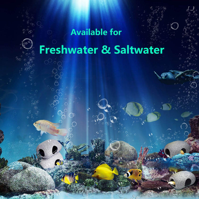 SpringSmart Aquarium Hideaway Rocks for Aquatic Pets to Breed, Play and Rest, Safe and Non-Toxic Ceramic Fish Tank Ornaments, Small Decor Rocks for Betta (3.7"x2.7"x2"(2 pcs)) 3.7"x2.7"x2"(2 pcs) - PawsPlanet Australia