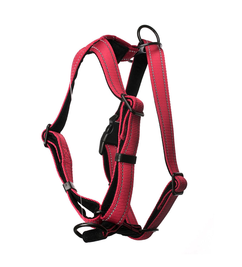 [Australia] - Dog Harness - Non-Pull No-Choke Humane Adjustable Reflective Dog Training Harness, Non Pulling Pet Harness, Easy Step-in Adjustable Harness for Control Large Red 