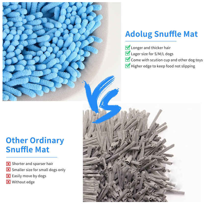Adolug Snuffle Mat for Dogs, 17’’×21’’Snuffle Mat Interactive Feed Game for Boredom, Dog Snuffle Mat Encourages Natural Foraging Skills and Stress Relief for Dogs, Include 3 Useful Accessories for Dog Blue - PawsPlanet Australia