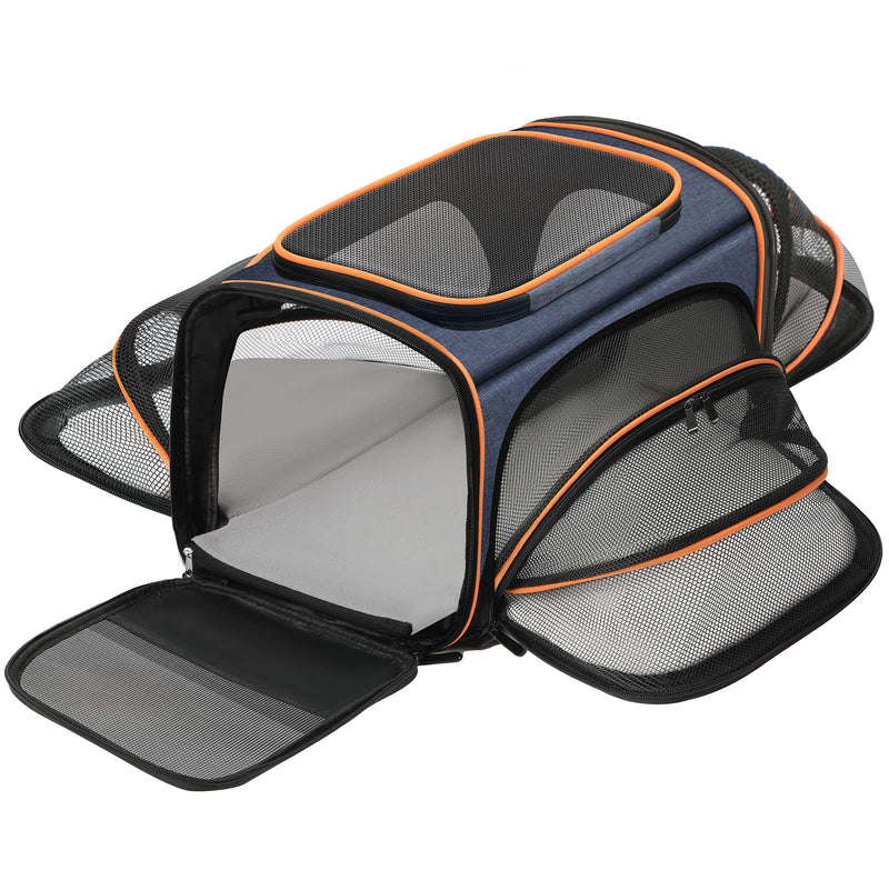 Cat Carrier, Meowant Airline Approved Pet Travel Carrier, Removable Mat and Breathable Mesh, Foldable&3 Sides Extendable Cat Carrier Bag for Cats, Small dogs or Small Animals, with Shoulder Strap - PawsPlanet Australia