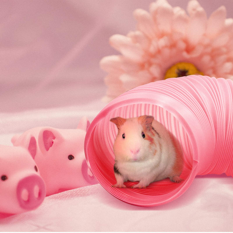 [Australia] - Roundler Small Animal Tunnel, 2 Pack Collapsible Plastic Guinea Pigs Tube Tunnel&3 Pack Grass Balls,Fun Toys for Hiding Training Chinchillas, Ferrets, Guinea Pigs, Gerbils, Hamsters, Dwarf Rabbits Blue 