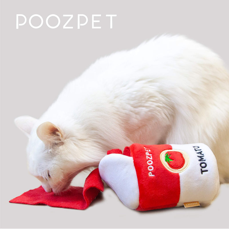 POOZPET Tomato Soup Can Interactive Treat Puzzle Toy; Treats dispensing, Smell Game for dog and cat, A can that never expire for pets - PawsPlanet Australia