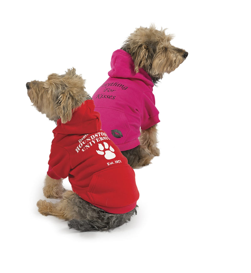 Ancol Red Uni Dog Hoodie, X-Small. Length 20cm / Girth 22-28cm - PawsPlanet Australia