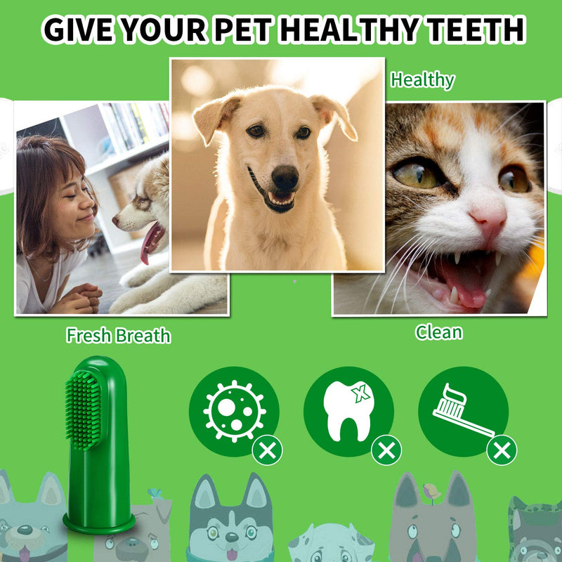 Boao 5 Pieces Dog Finger Toothbrush Silicone Tooth Cleaner Cat Teeth Cleaning - PawsPlanet Australia