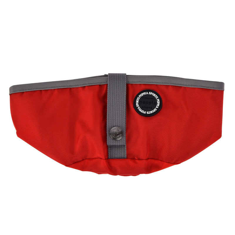 [Australia] - Puppia PLRA-PB9326-RD-FR Red Trek Round Portable Bowl Pet-Bowls, One Size 