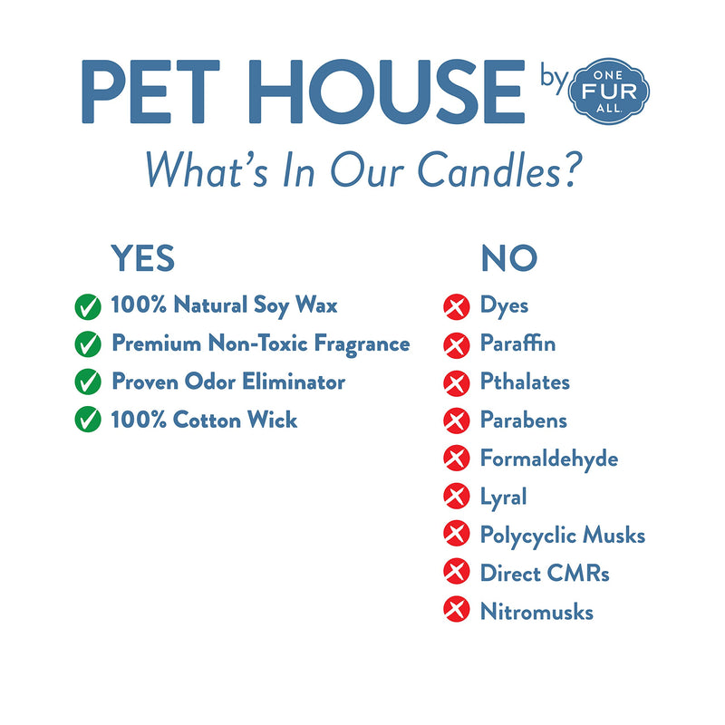 [Australia] - One Fur All Pet House Mini Candle Set, Pack of 3 - Pet Odor Eliminator Candle, Burn Time - 10-12 Hours Pet Candle, Non-Toxic, Allergen-Free & Ideal for Smaller Spaces (3 Pack, Moonlight) 3 Pack 