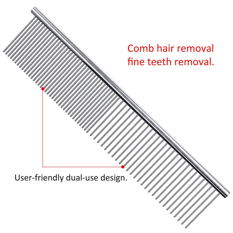 [Australia] - Emoly Pet Stainless Steel Grooming Dog Cat Comb Tool 2 Pieces 