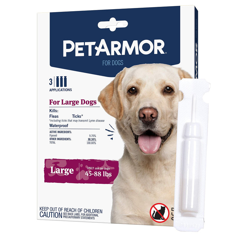 PetArmor for Dogs, Flea and Tick Treatment for Large Dogs (45-88 Pounds), Includes 3 Month Supply of Topical Flea Treatments - PawsPlanet Australia