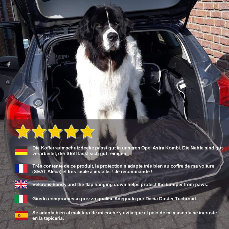 Toozey Car Boot Protector for Dog - Universal Nonslip Car Boot Dog Blanket with Side Protection and Bumper Protection, Waterproof & Antifouling, Robust Protective Mat for Dogs, Easy to Clean - Black - PawsPlanet Australia