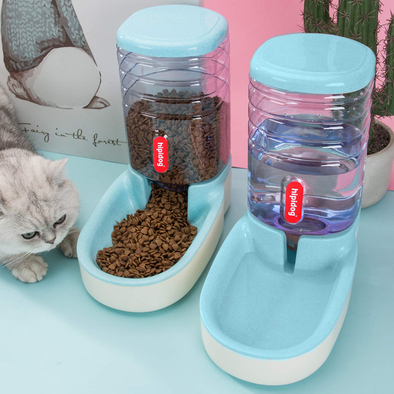 Automatic Pet Feeder Small&Medium Pets Automatic Food Feeder and Waterer Set 3.8L, Travel Supply Feeder and Water Dispenser for Dogs Cats Pets Animals blue - PawsPlanet Australia
