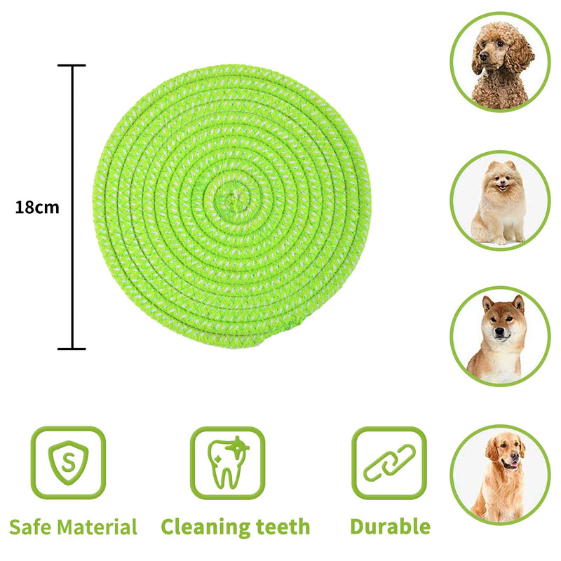 LAMTWEK 3Pack Dog Frisbee, 7.8Inch Dog Flying Disc, Outdoor Exercise Dog Frisbee, Natural Cotton Flying Frisbee Dog Toy,Pure Cotton Non-Toxic Material Dog Training Toys, Cleaning Teeth - PawsPlanet Australia