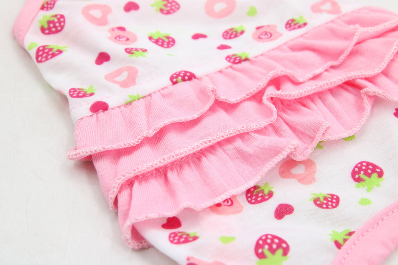 DroolingDog Pet Dog One Piece Dresses with 3-Tier Ruffle Pleated Skirts for Small Dogs X-Small (Under 3.3lb) Pink - PawsPlanet Australia