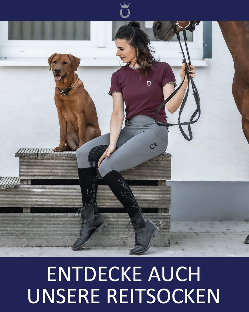 Royal Horsemen riding leggings high waist for women and girls - comfortable breeches with silicone full seat - with mobile phone pocket and belt loops | Gr. XXS-XXL 40 Slim Champions White - PawsPlanet Australia