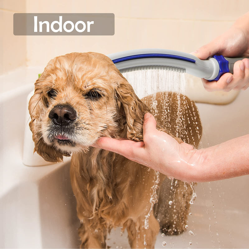 Dog Shower Sprayer Attachment for Bathtub, Dog Bathing Massaging Glove & Dog Shower Head with Dog Brush Flow Control for Pet Home and Outdoor Cleaning Bath - PawsPlanet Australia