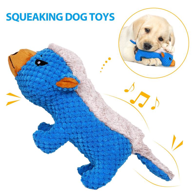 Squeaky Dog Toys Durable Dog Toy, Soft Stuffed Dog Toys with Squeaker and Crinkle Paper, Honey Badger Interactive Dog Toys for Small Medium Large Dogs (Blue) Blue - PawsPlanet Australia