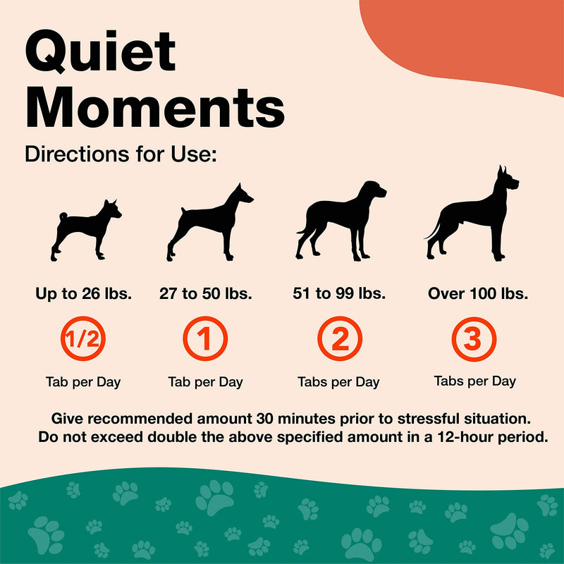 NaturVet Quiet Moments Calming Aid Dog Supplement, Helps Promote Relaxation, Reduce Stress, Storm Anxiety, Motion Sickness for Dogs Flavorless 30 Count - PawsPlanet Australia