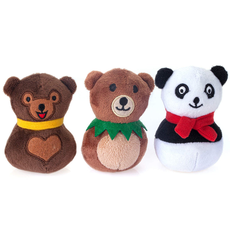 Chiwava 3 Pack 3.9" Squeaky Plush Dog Toy for Small Dogs Soft Cute Animal Interactive Play Assorted Color - PawsPlanet Australia