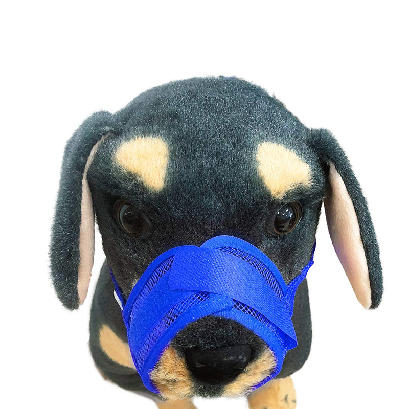 YAODHAOD Nylon Mesh Breathable Dog Mouth Cover, Quick Fit Dog Muzzle with Adjustable Straps，Pet Mouth Cover, to Prevent Biting and Screaming to Prevent Accidental Eating S blue - PawsPlanet Australia