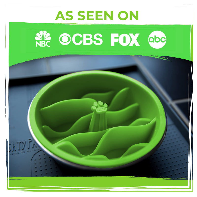Mighty Paw Slow Feed Dog Bowl Insert | Interactive Puzzle Maze Feeder for Fast Eaters. Prevents Gulping and Vomiting. Holds 3 Cups of Food Pets. Dishwasher-Safe BPA-Free Silicone Medium Green - PawsPlanet Australia