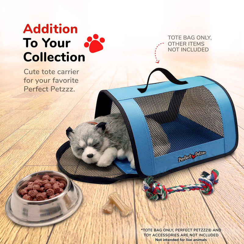 Perfect Petzzz Tote for Lifelike Stuffed Interactive Pet Dogs and Cats, Nylon and Mesh Toy Carrier for Pet Animals, Zippered Carrying Case Accessory (Blue) Accessories Blue - PawsPlanet Australia