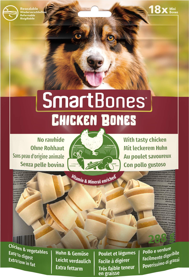 SmartBones Mini Chicken Bones Rawhide-Free Chewy Treats for Dogs, Made With Tasty Chicken and Vegetables - PawsPlanet Australia