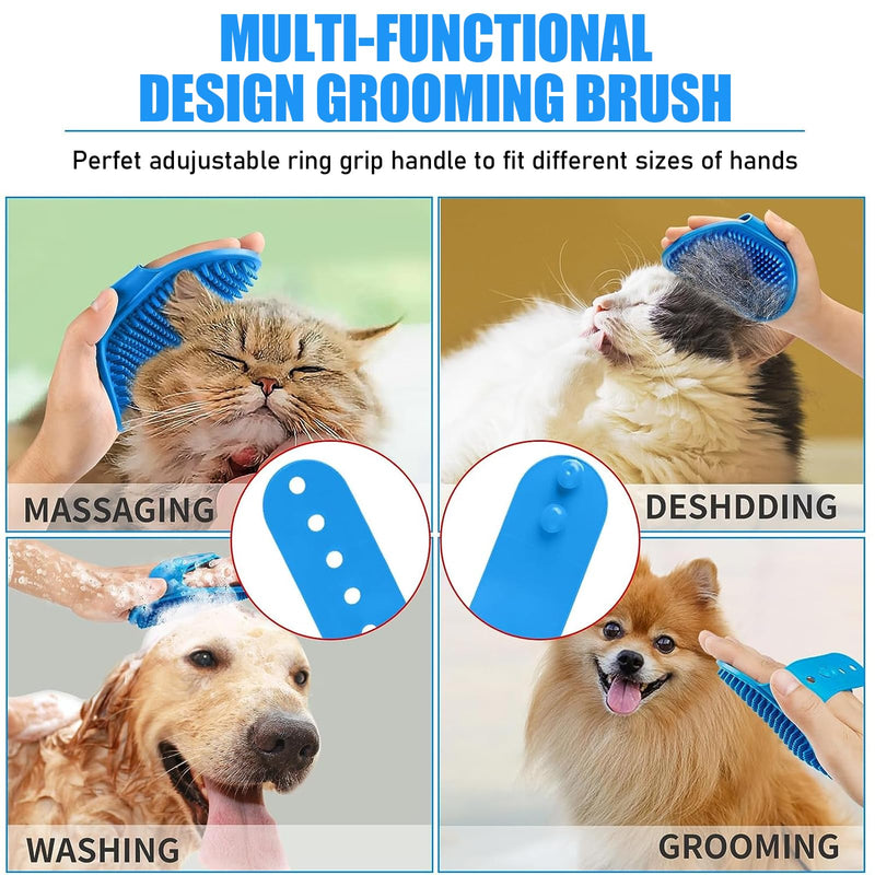 Soft Dog Brush Short Hair Dog Washing Brush Shower Brush Bath Brush Bath Brush Dog Cat Rubber Comb Silicone Puppy Bath Grooming Soft Pet Cleaning Massage (3 Brushes) - PawsPlanet Australia