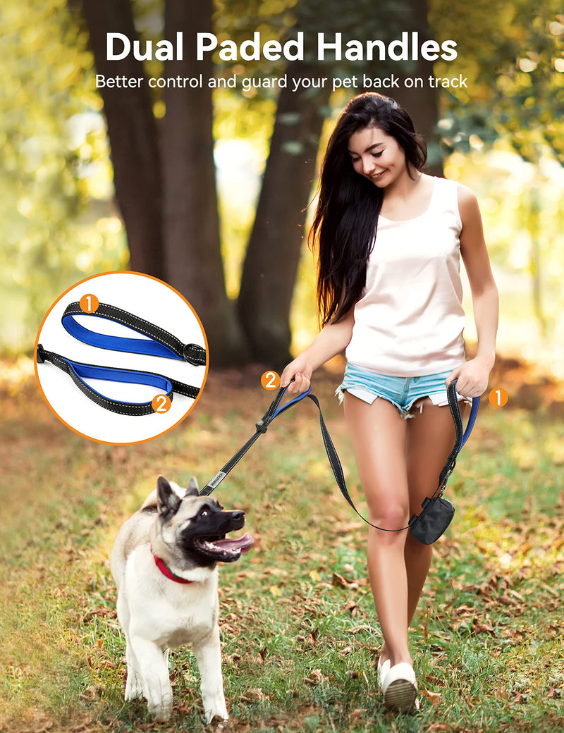 YOUTHINK Double Leash Dog Leash for 2 Dogs No Tangle Reflective Dog Leash Double Padded Handles Adjustable Splitter Leashes with Poop Bag Dispenser for Dogs up to 50 kg - PawsPlanet Australia
