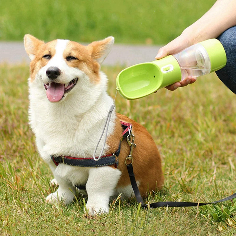 meifu Dog Travel Water Bottle - Portable Dog Water Bottle with Drinking and Feeding Function Gray - PawsPlanet Australia