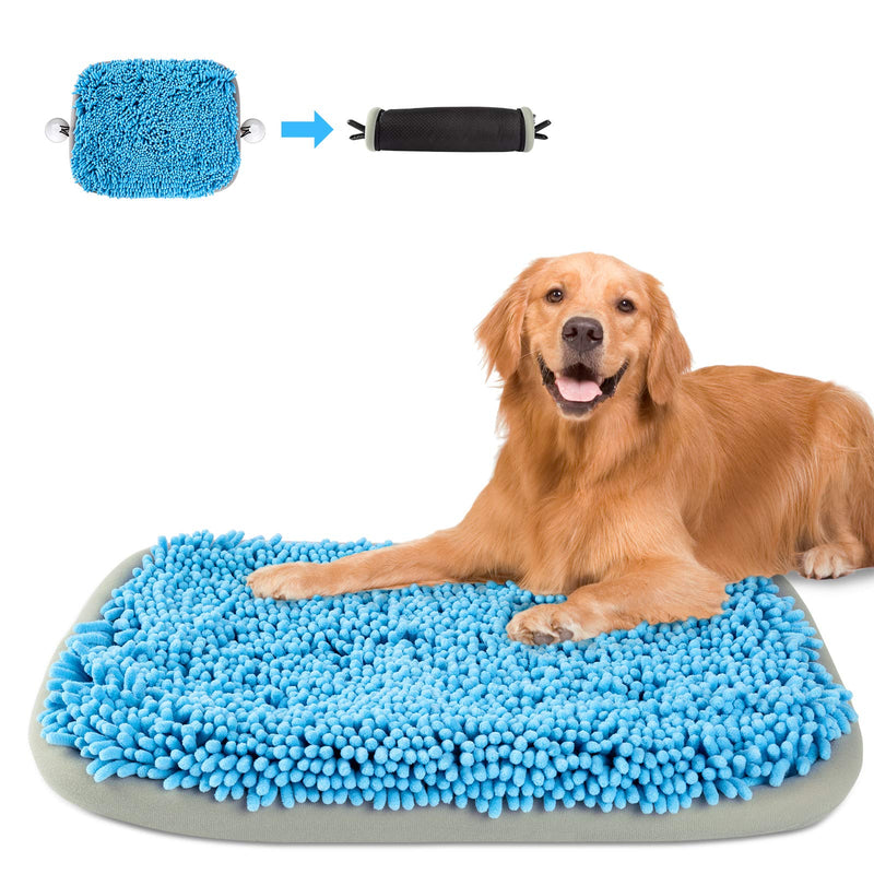 look envy Snuffle Mat for Dogs, Pet Feeding Mat 21 x 17 Interactive Dog Toys Encourages Natural Foraging Skills, Relieve Stress Restlessness Machine Washable, for Cats Dogs Bowl Travel Use Blue - PawsPlanet Australia