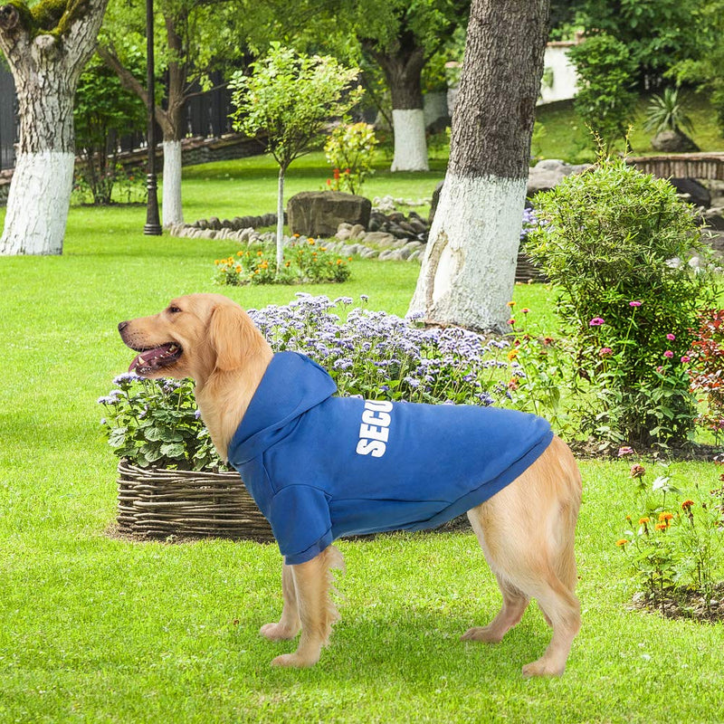 BINGPET BA1002-1 Security Patterns Printed Puppy Pet Hoodie Dog Clothes X-Small Royal Blue - PawsPlanet Australia