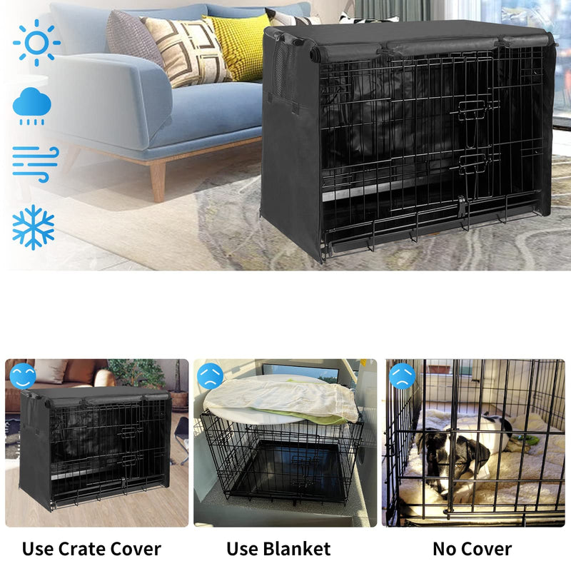 Dog Crate Cover Pet Kennel Cover for 24 Inch Wire Cage with1 2 3 Doors. Durable Waterproof 600D Oxford Fabric Indoor/Outdoor - PawsPlanet Australia