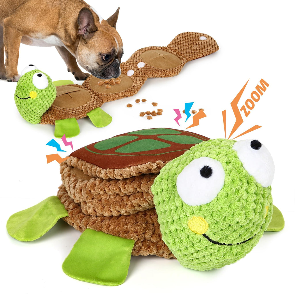 IOKHEIRA Interactive Dog Toy, Squeaky Dog Toy, Foraging Instinct Training Dog Toy Intelligence Stress Relief Boredom for Large Medium and Small Dogs Green Turtle - PawsPlanet Australia