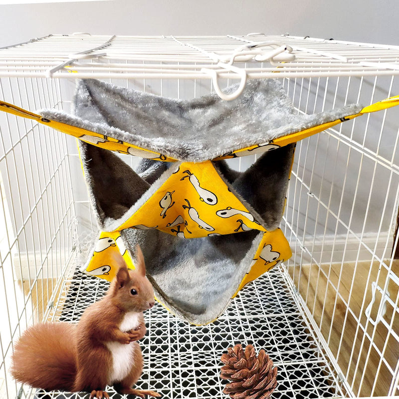 Hamiledyi Small Pet Cage Hammock Set 2 Pack 3 Tier Hamster Hanging Bed Guinea Pig Swing Tunnel Rat Cage Accessories Bedding Hideout Cave Toys for Ferret Squirrel Chincilla Play Sleep - PawsPlanet Australia