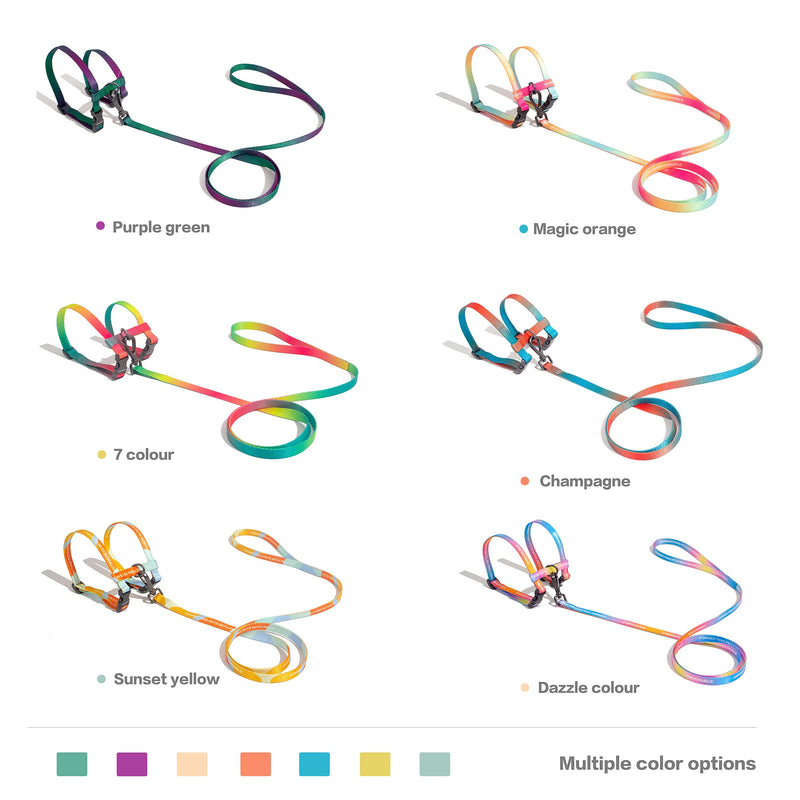 Cat Harness and Leash Set for Escape Proof - Apply to Adjustable Pet Harness for Kitten and Small Rabbit Harness or Puppies (7 Colour) 7 colour - PawsPlanet Australia