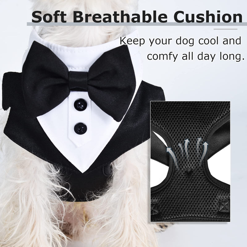 Dog Harness for Small DogsÔºåPuppy Harness and Leash Set,Adjustable No Pull Dog Vest Harness for Puppy Training Walking,Dog Collar with Bow Tie,Wedding Birthday Gift for Small Medium Dog Costume(Medium) - PawsPlanet Australia
