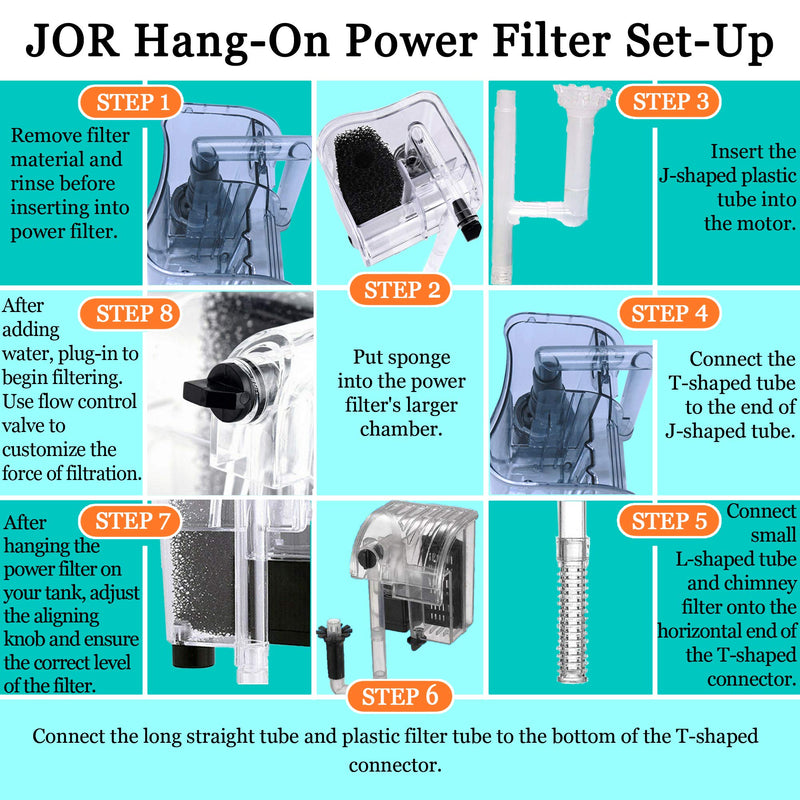 JOR Hang-On Power Filter for Bettas, Complete Filtration System, Perfect for DIY Aquariums, Designed for Impatient Fish and Mechanically Challenged Humans - PawsPlanet Australia